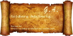 Goldberg Adalberta névjegykártya